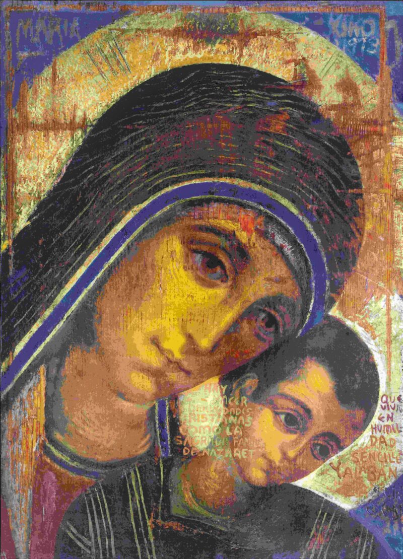 Icono madera Virgen del Camino