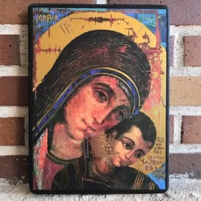 Icono madera simil pan de oro