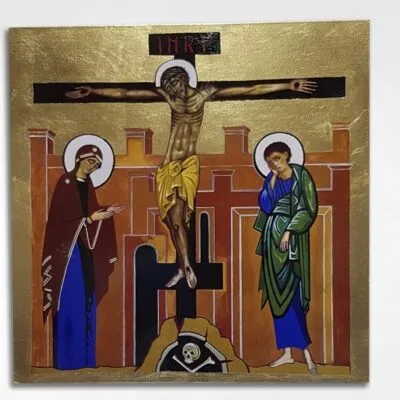 Icono pan de oro Crucifixión