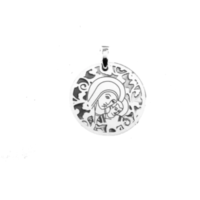 Medalla Virgen Del Camino Plata De Ley Y Nácar. 35mm