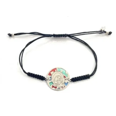 Pulsera Virgen Camino Plata De Ley. 20mm