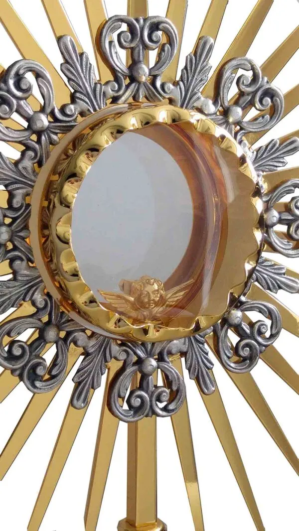 Custodia de metal dorado con viril - Imagen 2